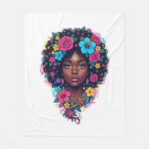 Cobertor De Velo Magia de Menina Preta Afro Diva