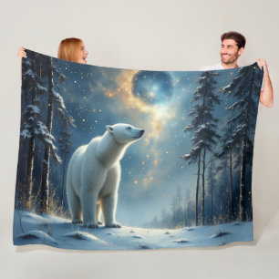 Cobertor De Velo Magia do urso polar na neve