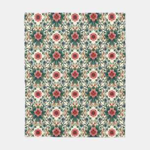 Cobertor De Velo Magia Floral Boho - em Tons de Verde e Rosa