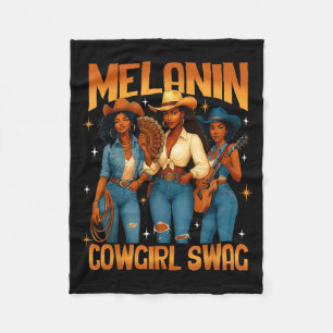 Cobertor De Velo Magia Vaqueira Negra Melanina Ocidental Juneteenth