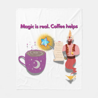 Cobertor De Velo Magic Is Real, Coffee Helps – Cozy Wizard Blanket