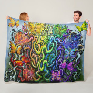 Cobertor De Velo Magic Rainbow Fleece Blanket