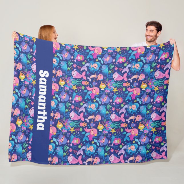Cobertor De Velo Mágica Sereia com um Personalizado (In Situ)