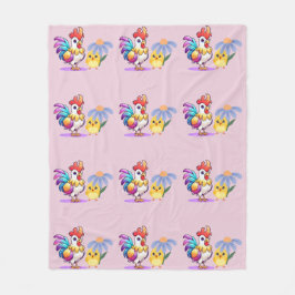 Cobertor De Velo Magical Rooster Baby Girl Fleece Blanket