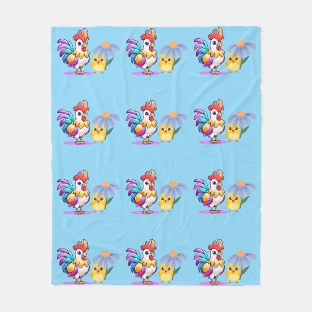 Cobertor De Velo Magical Rooster Boys Fleece Blanket (Frente)