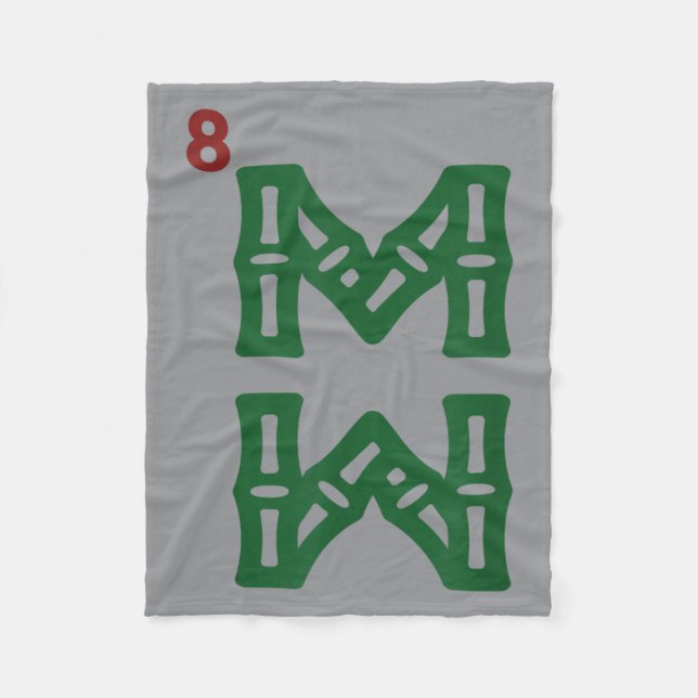 Cobertor De Velo Mahjong Bambu Sozu Oito Bambu Peça Mahjong Chinês (Frente)