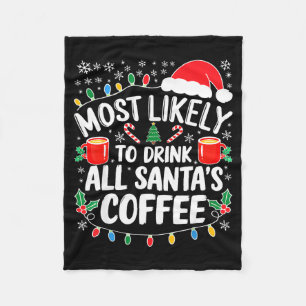 Cobertor De Velo Mais Propenso a Beber Todo o Café do Papai Noel Ca
