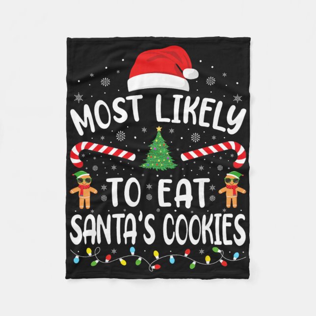 Cobertor De Velo Mais Propenso a Comer os Biscoitos do Papai Noel F (Frente)