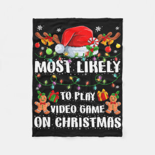 Cobertor De Velo Mais Propenso a Jogar Video Game no Natal Xmas T