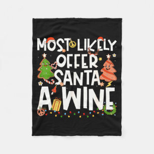 Cobertor De Velo Mais Propenso a Oferecer um Vinho ao Papai Noel em