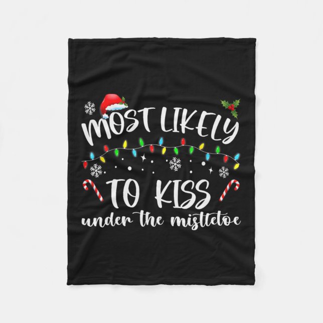 Cobertor De Velo Mais Provável Para Beijar Sob O Mistletoe Family C (Frente)