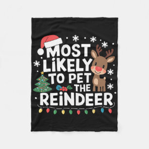 Cobertor De Velo Mais Provável Para Pet The Reindeer Family Christm