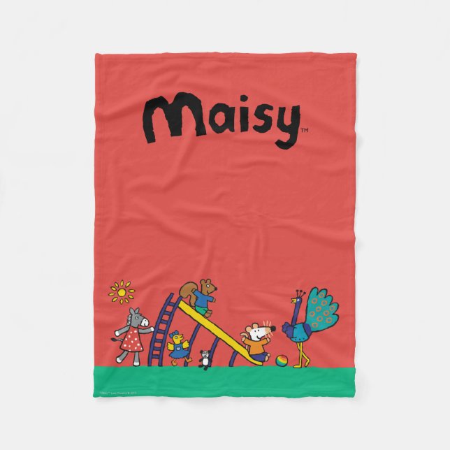 Cobertor De Velo Maisy no Playground com Amigos (Frente)