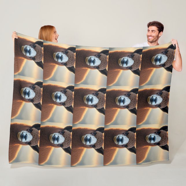 Cobertor De Velo "Majestade Fluffy: O Grande Marrom Marrom Alpaca" (In Situ)