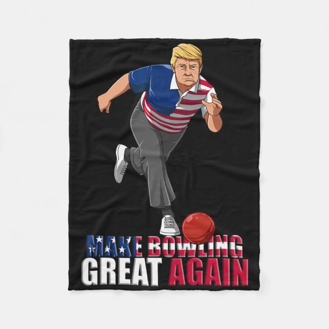 Cobertor De Velo Make Bowling Great Again - Funny Trump Bowling Gif (Frente)