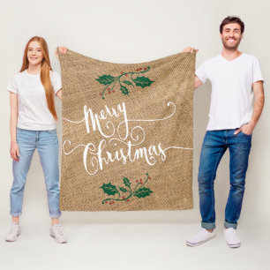 Cobertor De Velo Mal Natal Faux Textura Burlap