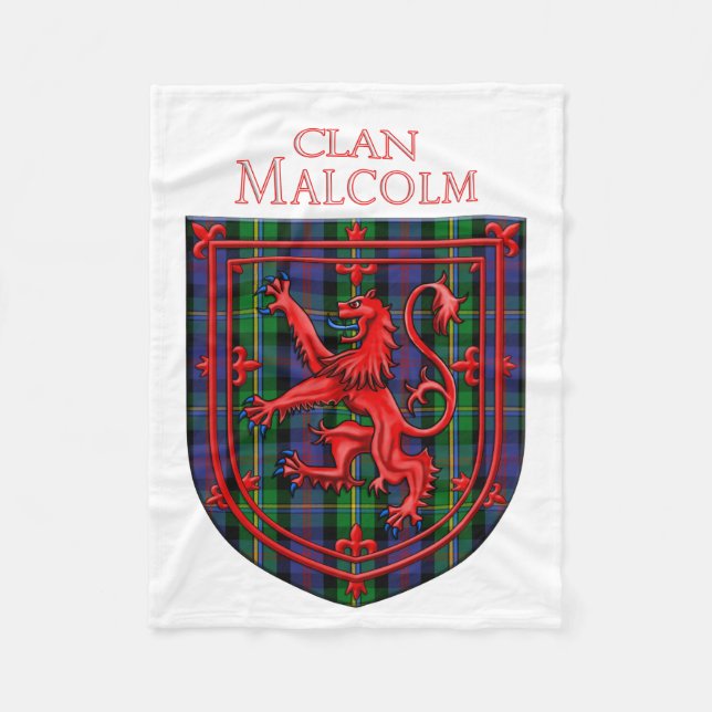 Cobertor De Velo Malcolm Tartan Scottish Plaid Lion Rampant (Frente)