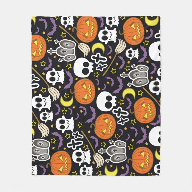 Cobertor De Velo Maldito Halloween: O Design de fundo do tema. (Frente)