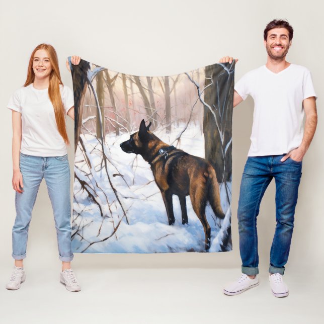 Cobertor De Velo Malinois Belga Deixe Nevar Natal (In Situ)