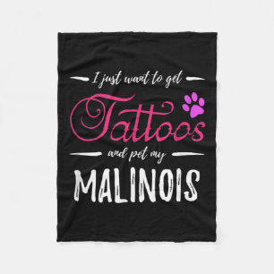 Cobertor De Velo Malinois Dog Lover Tattoo Engraçado Cachorro Mãe D