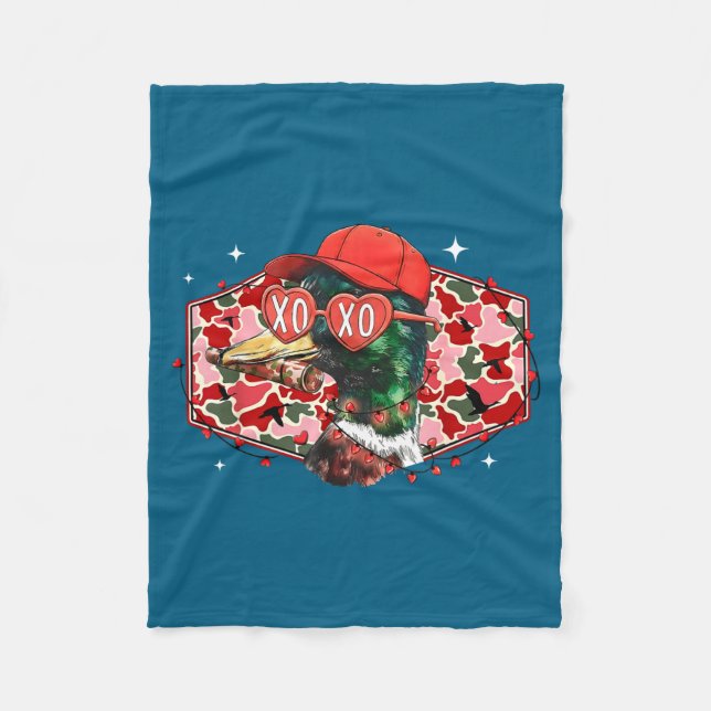 Cobertor De Velo Mallard Duck Camouflage Happy Valentine's Day Hunt (Frente)