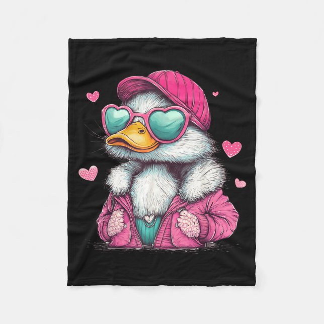 Cobertor De Velo Mallard Duck Hunting Funny Valentine's Day Heart G (Frente)