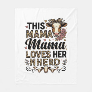 Cobertor De Velo Mama Ama Seu Rebanho Camisa Vintage Vaca Mãe Desig