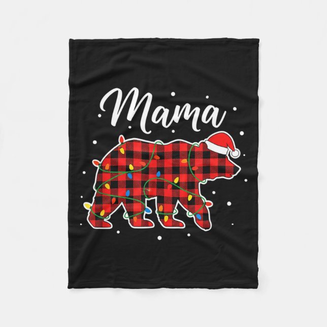 Cobertor De Velo Mama Bear Natal Mamãe Buffalo Xadrez Feriado  (Frente)