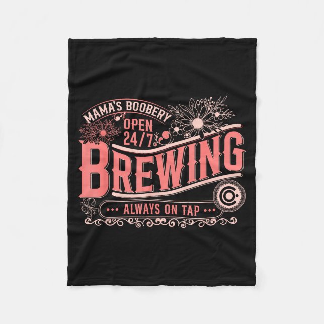 Cobertor De Velo Mama Ery Brewery Brewing Co New Mom Funny Breast F (Frente)