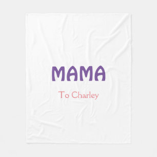 Cobertor De Velo Mama feliz mães retro roxo adicionar nome texto vi