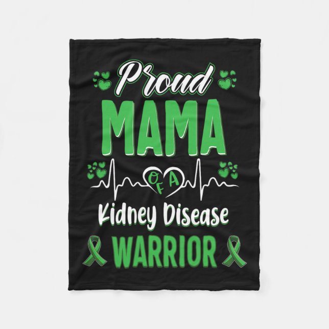 Cobertor De Velo Mama Kidney Guerreiro Sensibilização Fita Verde (Frente)