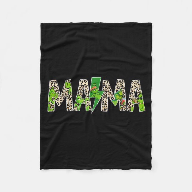 Cobertor De Velo Mama Leopardo Retro Mãe Babá Avó Dia das Mães  (Frente)