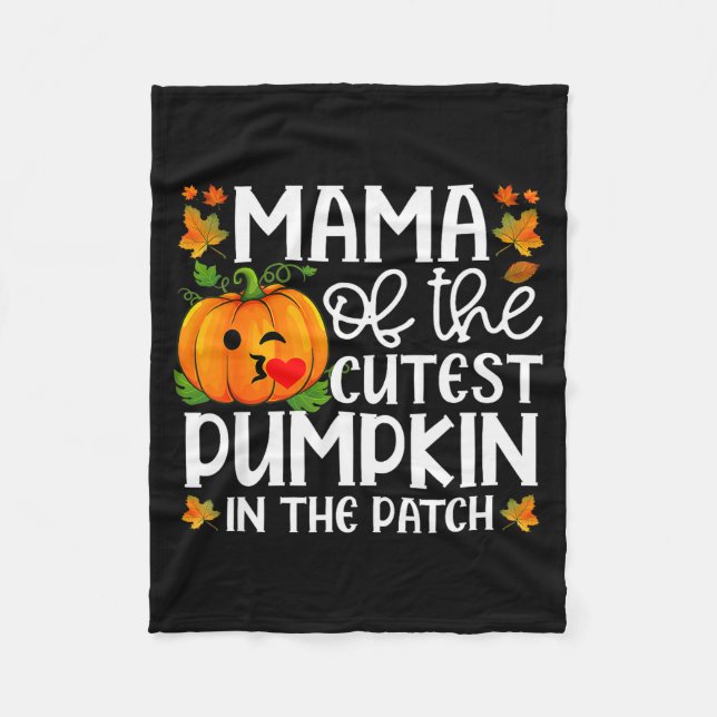 Cobertor De Velo Mama Of The Cutest Pumpkin In The Patch Halloween  (Frente)
