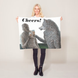Cobertor De Velo Mamãe e Werewolf Bebendo Fantasy Art Blanket