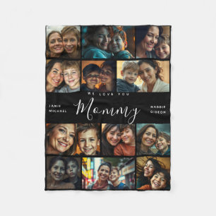 Cobertor De Velo Mamãe Que Te Amo   Colagem de Fotos do Coração Mod