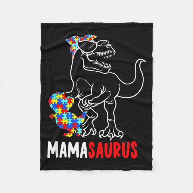 Cobertor De Velo Mamasaurus T Rex Dinossauro Conscientização do Aut (Frente)