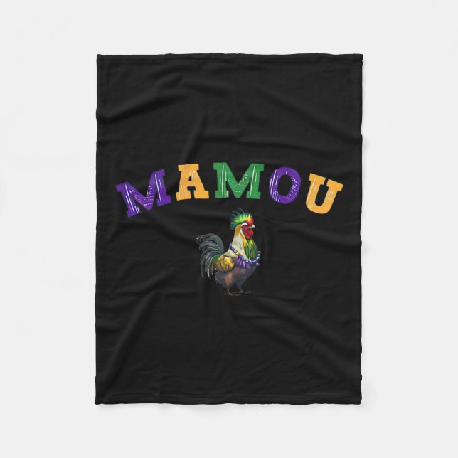 Cobertor De Velo Mamou Mardi Gras Chicken (Frente)