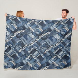 Cobertor De Velo Mancha Escura De Denim E Braids