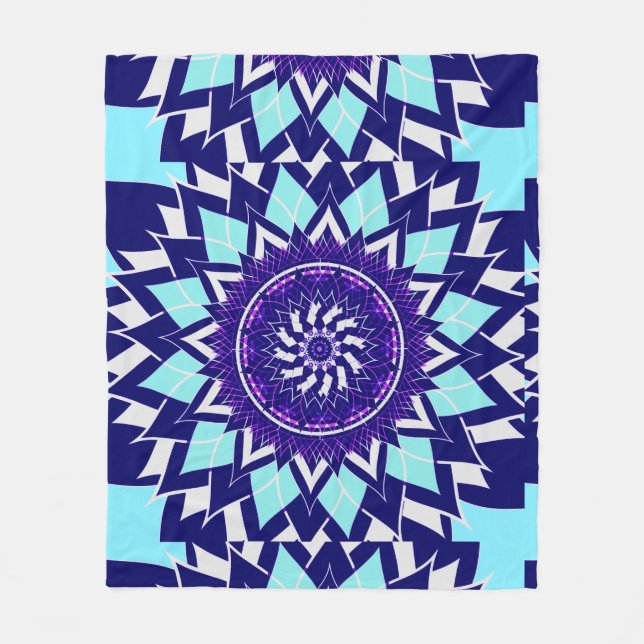 Cobertor De Velo mandala azul e índigo (Frente)