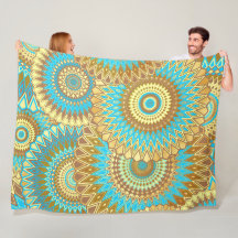 Mandala Azul Marrom Dourado Sobreposto