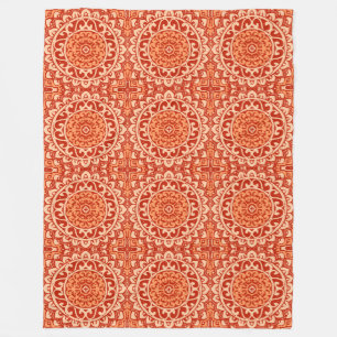 Cobertor De Velo Mandalá Batik do Sol Sudoeste, Laranja Coral