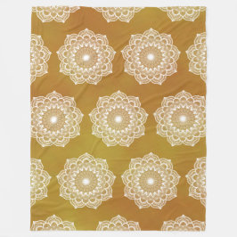 Cobertor De Velo Mandala Branco em Fundo Dourado