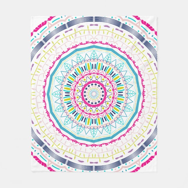 Cobertor De Velo mandala colorida (Frente)