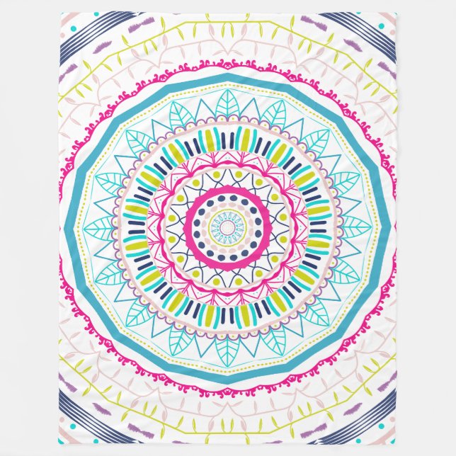Cobertor De Velo mandala colorida (Frente)