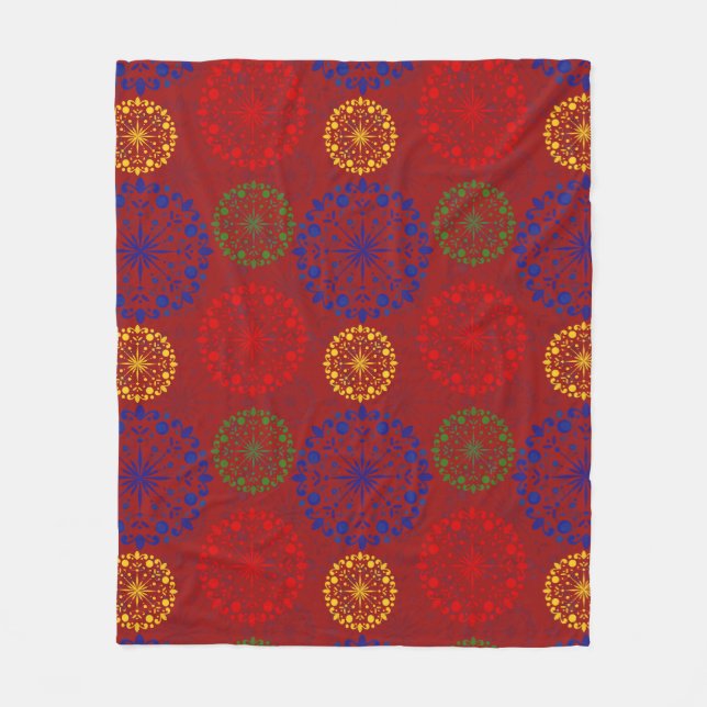 Cobertor De Velo Mandala de neve texturizada simples (Frente)