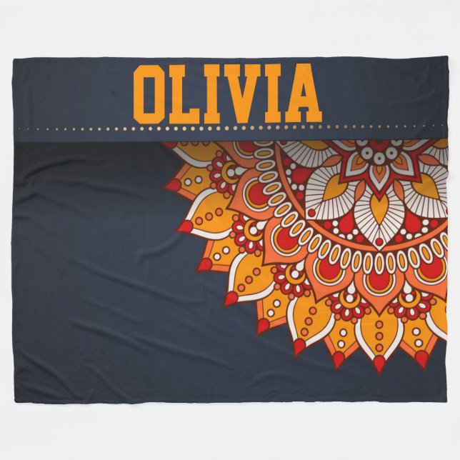 Cobertor De Velo Mandala Fleece Blanket (Frente (Horizontal))