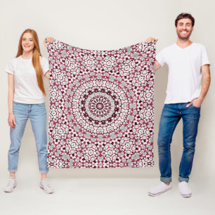 Cobertor De Velo Mandala is burgundy-gray