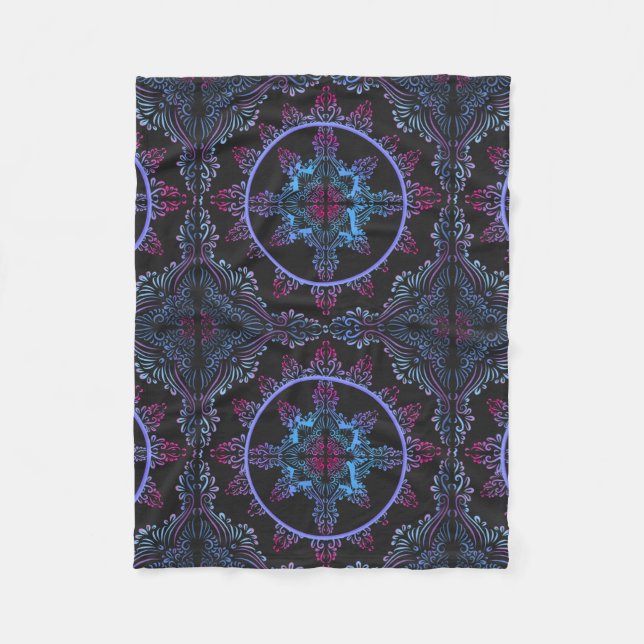 Cobertor De Velo Mandala Night Flower (Frente)