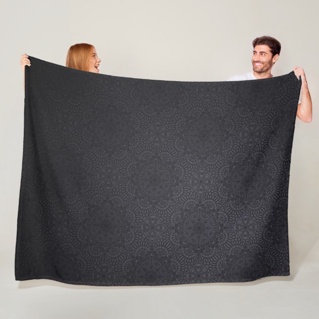 Cobertor De Velo Mandala ornamental de luxo negro (In Situ)