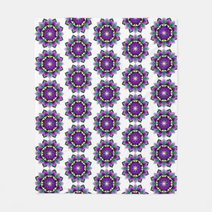 Cobertor De Velo Mandala Padrão 02 em roxo